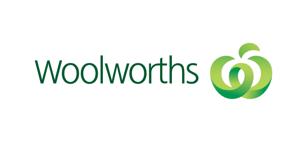 a green and red logo on a black background